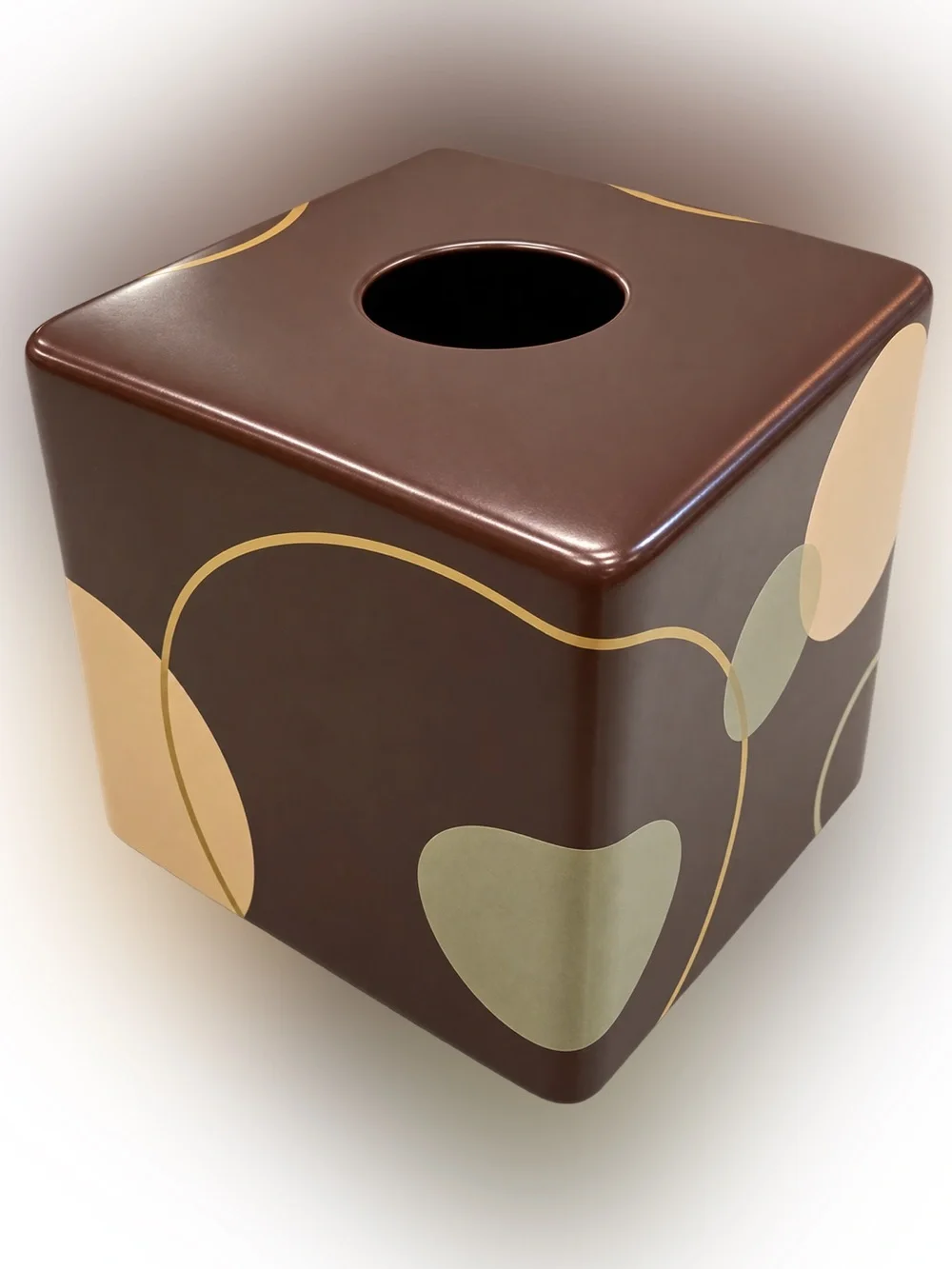 Boutique Tissue Box Cover Re-Mix Brown Abstract Modern Deco